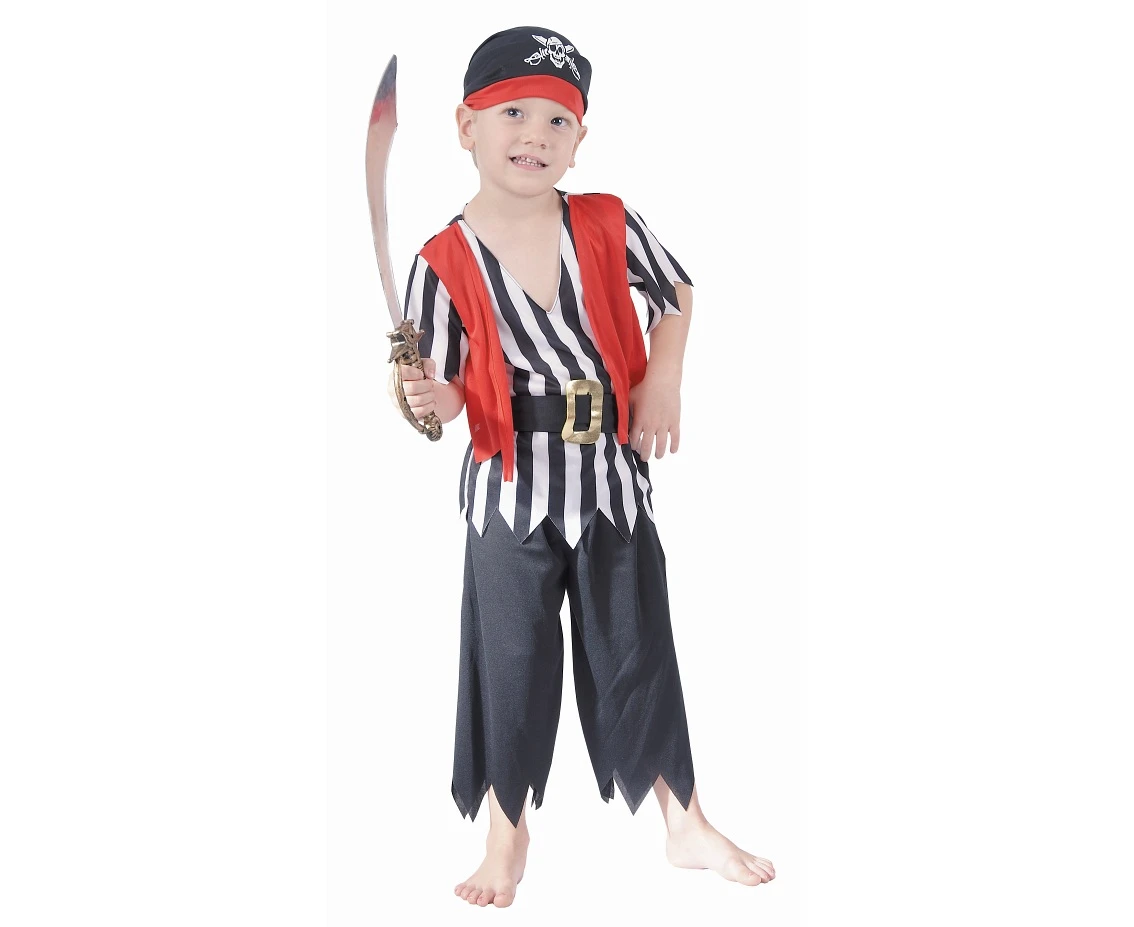 Role play-set for child Striped Pirate (shirt with vest, pants, belt, bandanna), size 92/104 cm
